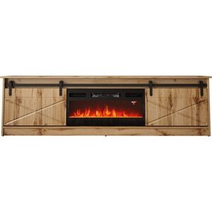 Cama Meble Szafka RTV GRANERO+kominek 200x56,7x35 dąb wotan