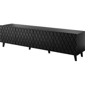 Cama Meble Szafka RTV ASTI 200x42x52 czarny mat