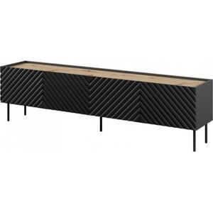 Cama Meble Szafka RTV 4D ONDA 200x40x35-54 czarny (stojąca lub wisząca)