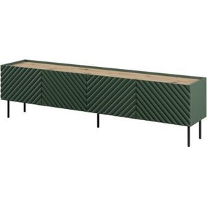 Cama Meble Szafka RTV 4D ONDA 200x40xH54,35 zieleń (stojąca lub wisząca)