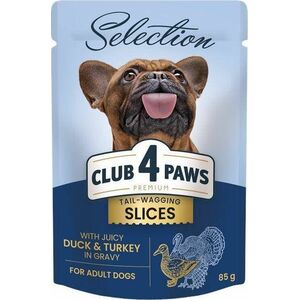 Club 4 Paws Club4Ł Pies 85g Plastry Kaczka Indyk w Sosie