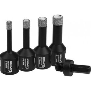 Wiertło Dedra ZESTAW KORONEK DIAMENTOWYCH VACUUM BRAZED 6,8,10,12MM + ADAP (1 SZT)