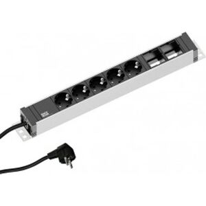 Kabel zasilający Bachmann Bachmann 922.0181 rozgałęziacz 3 m 5 x gniazdo sieciowe Wewnętrzna Czarny, Srebrny