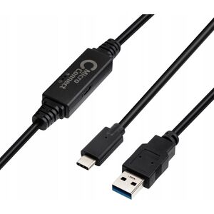 Kabel USB MicroConnect USB-C - USB-A 5 m Czarny (USB3.1CA5AMP)