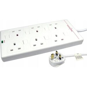 Kabel zasilający MicroConnect Microconnect GRU006WUK-SWITCH rozgałęziacz 2 m 6 x gniazdo sieciowe Biały