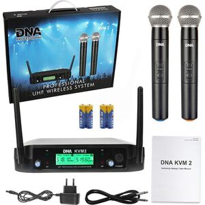 Radio DNA DNA KVM 2 mikrofony bezprzewodowe system nagłośnienia 518-542 MHz