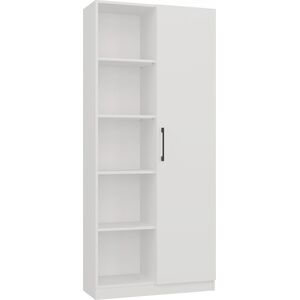 Topeshop Duży regał półotwarty, 10 półek, 80x30x182 cm, biały