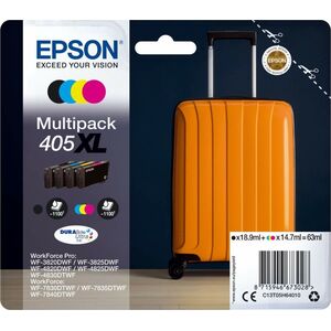 Tusz Epson Epson 405XL Multipack - 4er-Pack - XL - Schwarz, Gelb, Cyan, Magenta - original - Blister mit RF- / akustischem Alarmsignal - Tintenpatrone - fur WorkForce WF-7310, 7830, 7835, 7840, WorkForce Pro WF-3820, 3825, 4820, 4825, 4830