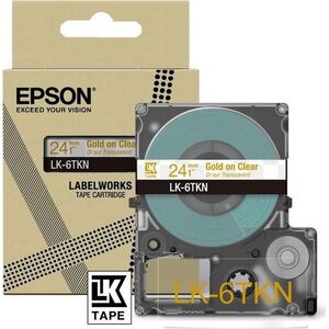 Epson Epson LabelWorks LK-6TKN - Metallic - gold auf durchsichtig - Rolle (2,4 cm x 9 m) 1 Kassette(n) Hangebox - Bandkassette - fur LabelWorks LW-C610