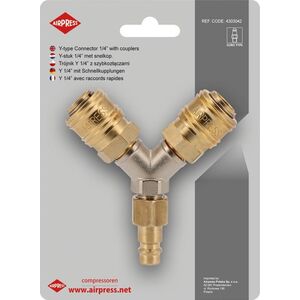 Airpress TRÓJNIK TYP Y 1/4\\'\\' Z SZYBKOZŁĄCZAMI I WTYKIEM EURO