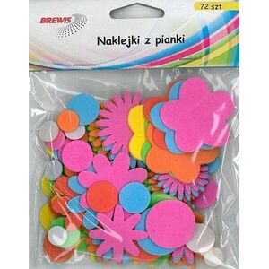 BREWIS Naklejki z pianki kwiatki 72szt