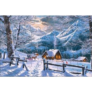 Castorland Puzzlowa kartka pocztowa Snowy Morning