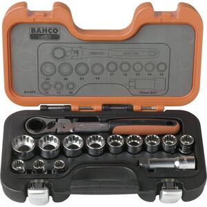 Bahco Bahco Terkšlės lanksčia, pasukama galvute ir galvučių 10-24mm rinkinys, 14 vnt.