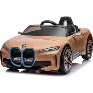 BMW Autko BMW i4 na akumulator dla dzieci Złoty + Wolny Start + EVA + Ekoskóra + Audio LED + Pilot