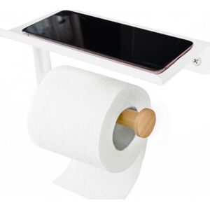 Tadar UCHWYT NA PAPIER TOALETOWY Z PÓŁKĄ TADAR TD-4998 BIAŁY