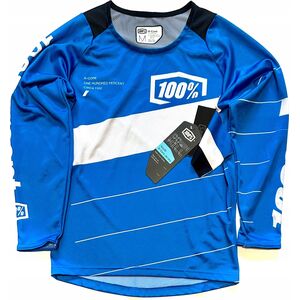 100% Koszulka juniorska 100% R-CORE Jersey długi rękaw Blue roz. M (NEW 2023)