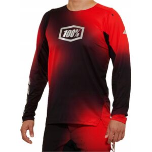 100% Koszulka męska 100% R-CORE X LE Jersey długi rękaw Black/Red roz. M (NEW 2023)