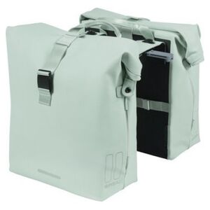 Basil Sakwa podwójna BASIL SOHO DOUBLE PANNIER BAG NORDLICHT MIK, MIK System (ready to go) 41L 100% wodoodporna pastel green oświetlenie Nordlicht Technolog