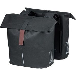 Basil Sakwa miejska podwójna BASIL CITY DOUBLE PANNIER BAG 28-32L, Universal Bridge System, wodoodporna black (NEW 2024)