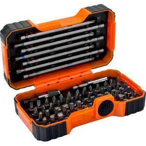 Bahco Zestaw bitów 54 szt. sześciokątne, płaskie, Phillips, Pozidriv, Robertson, TORX z otworem, kolorowe TORX BAHCO