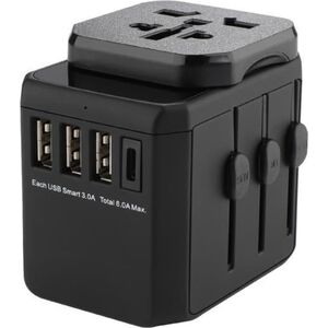 MicroConnect Microconnect MC-TRAVELADAPTER3 elektryczny wtyk zasilający Czarny