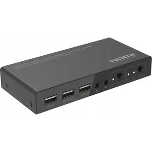 System przekazu sygnału AV MicroConnect Microconnect MC-HDMIKVM0201-4K przełącznik KVM Czarny