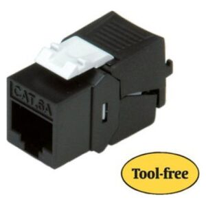 Roline ROLINE Keystone Jack, Cat. 6a, RJ-45, unshielded, toolless, SLIM, black wtyczka Czarny