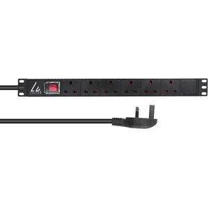 Lanview Lanview LVR-3MUK-SW-UK6 rozdzielacz zasilania PDU 6 x gniazdo sieciowe 1.4U Czarny