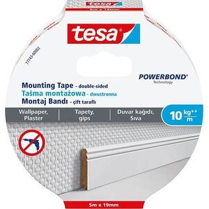Tesa tesa assembly line, 5m x 19mm, for wallpaper and plaster, up to 10kg/m, white