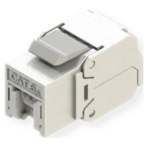 Roline ROLINE Cat.6A (Class EA) Keystone, RJ45, ekranowany, beznarzędziowy, srebrny