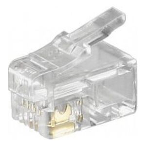 Goobay Wtyk Western RJ10 do kabla płaskiego, 4-pinowy - Połączenie typu Wtyk RJ10 (4P4C)