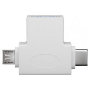 Adapter USB Goobay Trójnik USB-A na USB 2.0 Micro-B, USB A 2.0, biały - Wersja kolorystyczna Biały