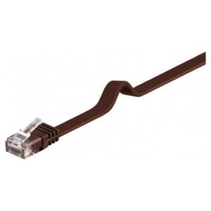 Triton CAT 6Płaska Kabel połączeniowy,U/UTP, Ciemnobrązowy - Długość kabla 0.5 m