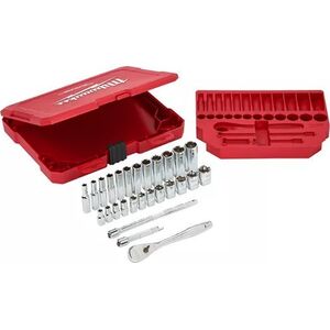 Milwaukee Set of heads with ratchet 3/8 32 pcs. Milwaukee