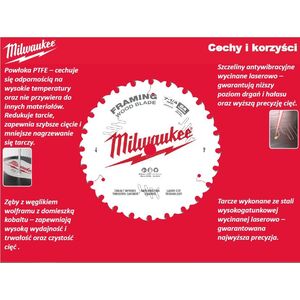 Milwaukee MILWAUKEE CIRCULAR SAW 165x15.87x24z WOOD - FAST CUTTING CSB P W