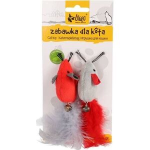 Dingo Dingo Zabawka dla kota - Love Myszki z piórkami 2szt