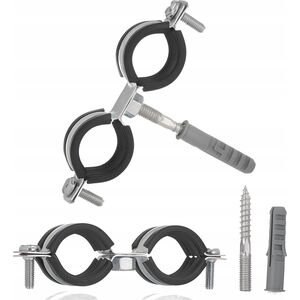 Geko Obejma metalowa z gumą do rur podwójna 3/4" 26-30mm (200)