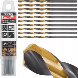 Wiertło Tvardy Wiertło czarno-złote do metalu HSS 2.50mm (10/300/3000)