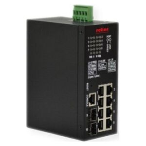Switch Roline Przemysłowy przełącznik gigabitowy ROLINE, 10 portów, PoE+, inteligentnie zarządzany