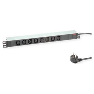 Kabel zasilający Roline Listwa zasilająca ROLINE 19 8-drożna C13 + wtyczka z uziemieniem, aluminiowa, 2 m