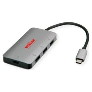 HUB USB Roline Koncentrator ROLINE USB 3.2 Gen 1, 3-drożny, kabel połączeniowy typu C (PD+Data)