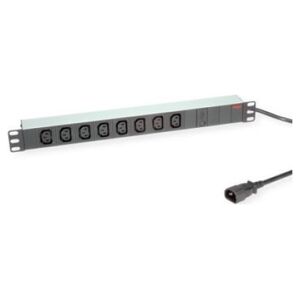 Kabel zasilający Roline ROLINE 19 gniazdo 8-drożne C13 + wtyczka C14, 10A, aluminium, 2 m