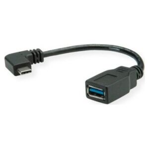 Kabel USB Roline USB-A - USB-C 0.15 m Czarny (11.02.9031)