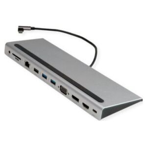 HUB USB Value VALUE USB 3.2 Gen 2 Type C Multiport Docking Station, 4K HDMI/DP, VGA, USB, Kaartlezer, PD, LAN, Audio