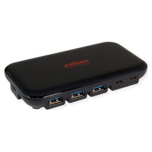 HUB USB Roline Koncentrator ROLINE USB 3.2 Gen 2, 7-drożny (3x typ C + 4x typ A)