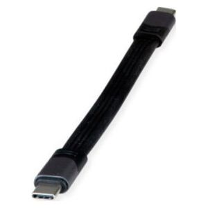 Adapter USB Roline Kabel ROLINE USB4 Gen3x2, Emark, płaski, C-C, męski/żeński, czarny, 15 cm