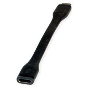 Adapter USB Roline Kabel ROLINE USB4 Gen3x2, Emark, płaski, C-C, męski/żeński, 40 Gbit/s, 100 W, czarny, 11,5 cm