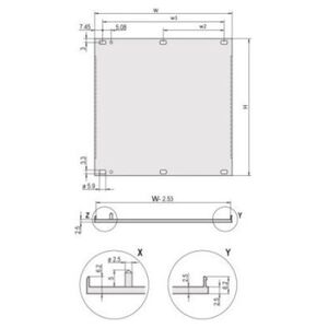 SCHROFF SCHROFF Panel przedni, profil U, ekranowanie Refrofit, 3 HU, 8 HU, 2,5 mm, Al, anodowany przód, przewodzący tył