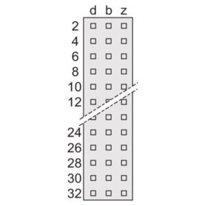 SCHROFF Wtyczka SCHROFF typ F, EN 60603, DIN 41612, żeńska, 48 styków, oczka lutowane, 9,5 mm