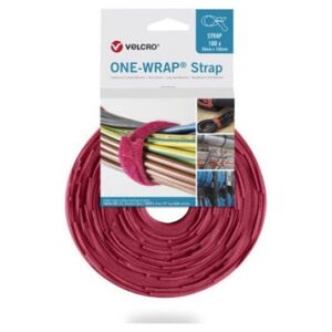 Velcro Taśma do wiązania VELCRO One Wrap 20 mm x 200 mm, 100 sztuk, czerwona